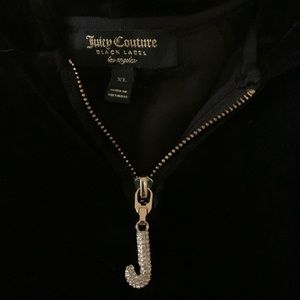 Juicy Couture BLACK LABEL one-piece velvet velour jumpsuit gold accents XL